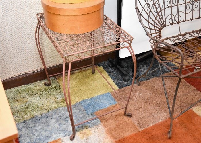 Rustic Iron Garden Side Table