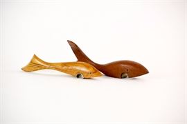 Pair Of Vintage Danish Shark Bottle Openers