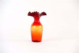 Blenko Ruffled Vase By Joel Myers
