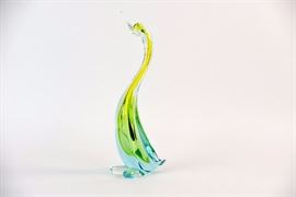 Italian Submerso Glass Duck Figurine