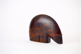 Rosewood Carved Mid-Century Bear Sculpture