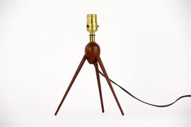 Mid Century Teak Scandinavian Tripod Lamp
