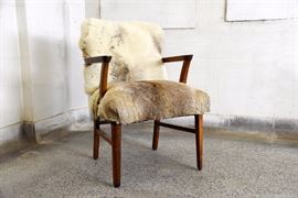 Gunlocke Fur Covered Arm Chair