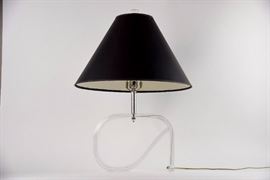 Chrome And Lucite Table Lamp