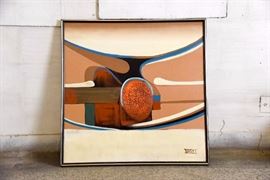 Mid Century Barret Oil On Canvas