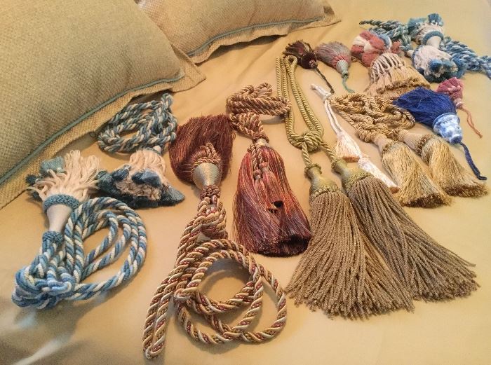An assortment of tassels and tie-backs with tassels
