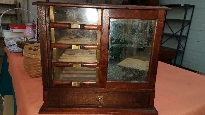 Much antiques and primitives. Leonard Silk Co. cabinet very, very unique!!