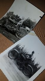 Real life photos. Early 1900's Harley Davidson motorcycle photos