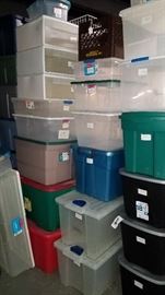 50+ storage tubs and crates