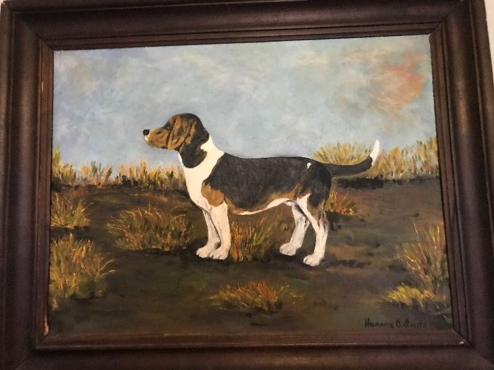 Beagle oil painting