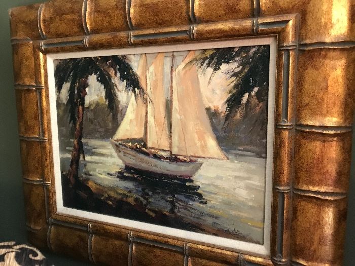 Sailboat oil on canvass