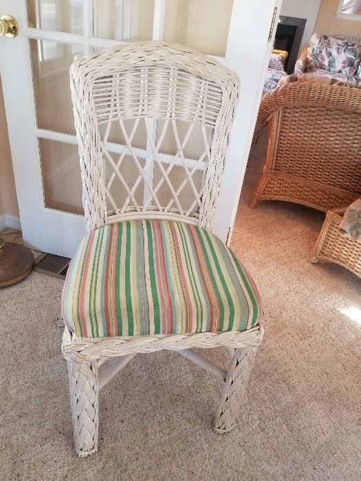 Chair detail for wicker dining set