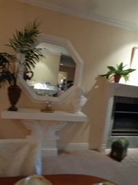 SOFA TABLE AND MIRROR