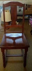 four oak chairs