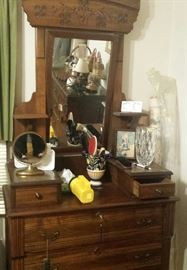 East Lake dresser with mirror, accessories