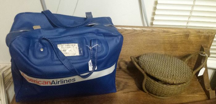 vintage American Airlines bag, sewing basket