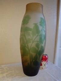 Galle' 20" cameo glass vase
