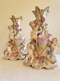 Capodimonte style pair, Japan