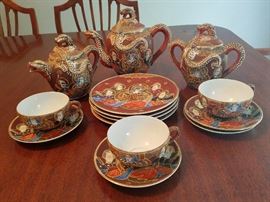 Satsuma dragon tea set