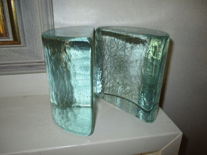 MCM Blenko art glass bookends