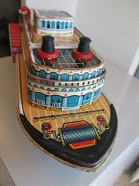 Vintage Modern Toys “Queen River” tin toy boat