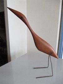 Danish Modern Jacob Hermann teak bird.  7 1/2” tall