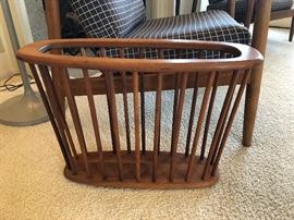 Vintage Danish Modern magazine rack attributed to Hans Wagner