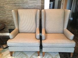 HENREDON ACCENT CHAIRS WITH MATCHING OTTOMAN 
