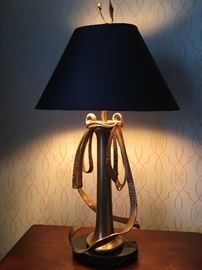 BRASS/MARBLE RIBBON LAMPS
( PAIR) 1999 CHAPMAN