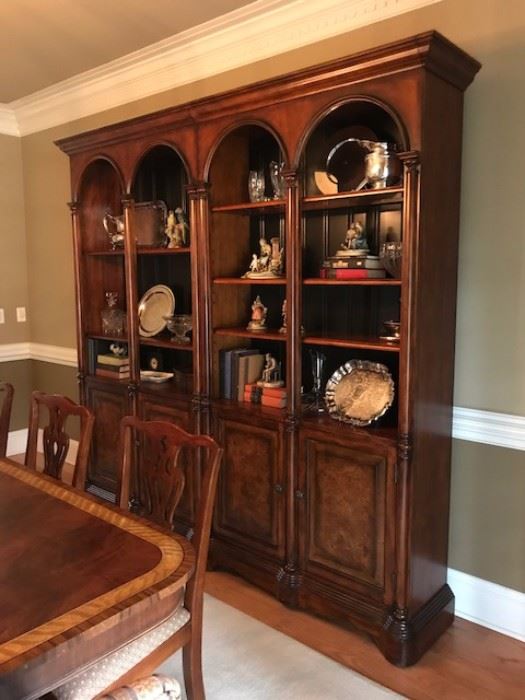 Toms-Price, Hooker Mfr. lighted bookcases with storage cabinets - can be separated and there are corbels to put on each side to make each one complete!