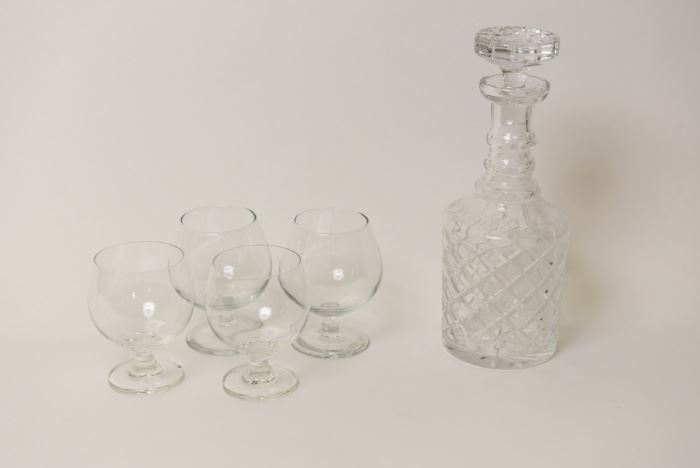 Crystal Decanter And Stemware