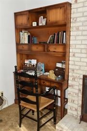 Tall Wooden Desk And Bookcase
