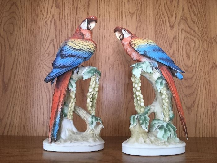 Pair of Lefton macaws
