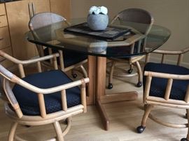 Rattan kitchen table and chairs set