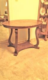 Truly fantastic large antique oval-shaped Empire solid "Tiger- Oak" Table. 