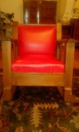Antique Mission Oak Rocking Chair.