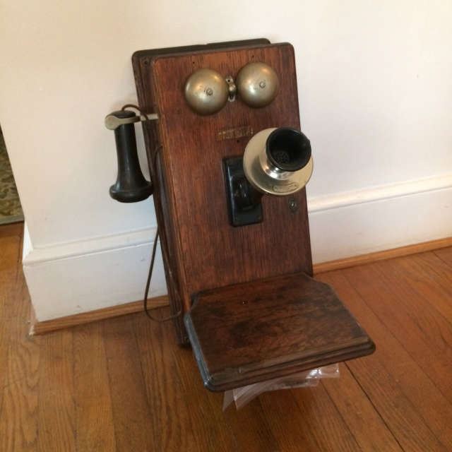 Original,  1800's Antique telephone with crank. 