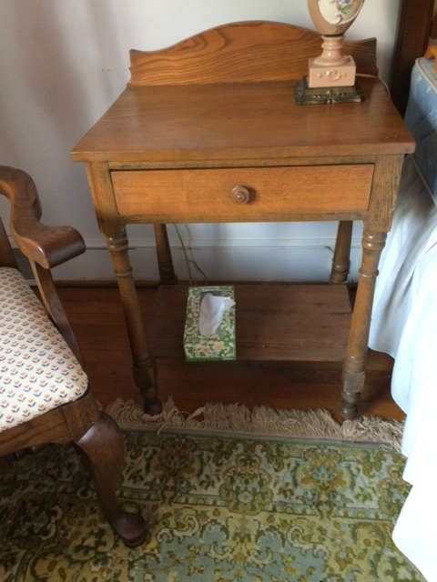 Antique walnut bedside table