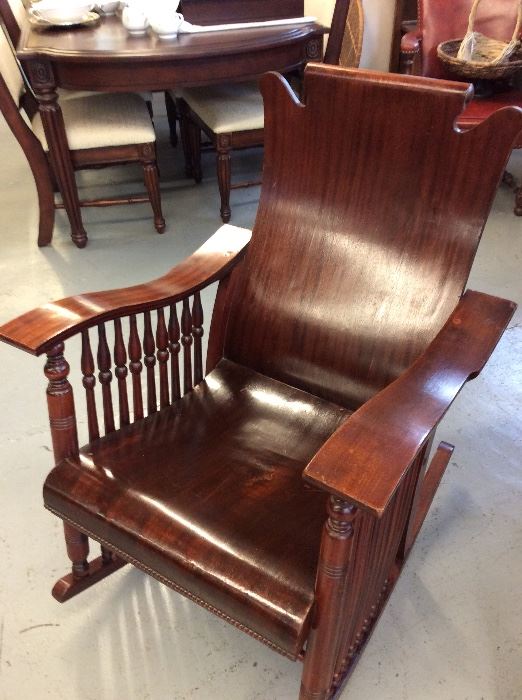 Beautiful Walnut Spinal Rocking Chair