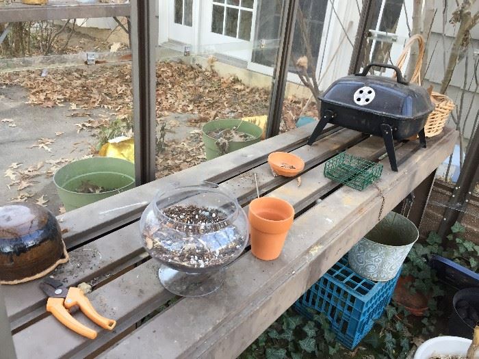 Potting Table and Garden Items.