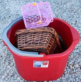 bucket and baskets
