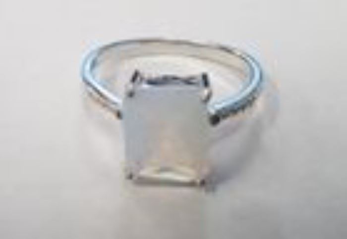 2 1/2 Ct Fire opal & diamond sterling ring