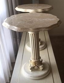 Pair Marble Side Tables