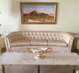 Vintage Hickory Tavern Tufted Curved Sofa