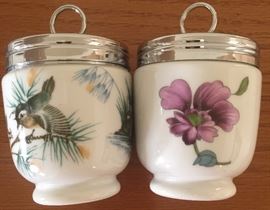 Royal Worcester Porcelain Egg Coddlers 2 ea