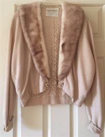 Vintage H.B. Burnett Stardust Hotel Fur Collared Sweaters