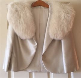 Silk Jacket w Fur Collar