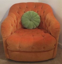 Vintage Orange Swivel Chair