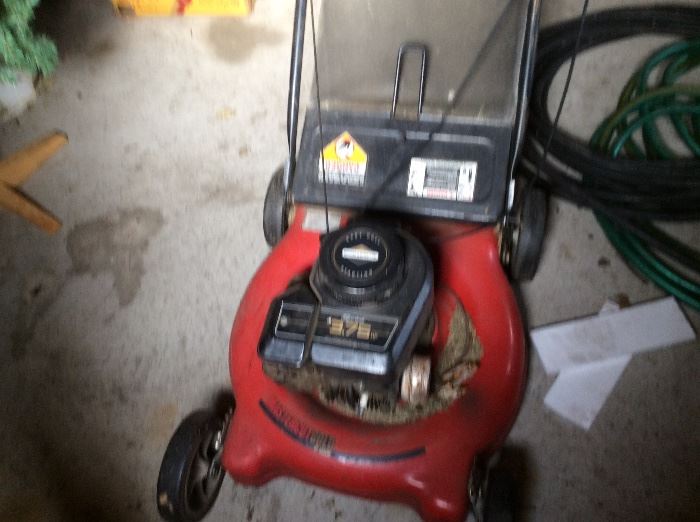 One of two lawn mowers that work