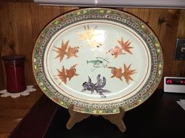 Chinese Export Koi and Shrimp Platter